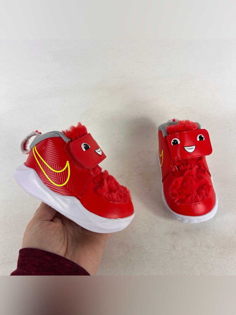 Nike fuzzy monster Halloween red baby infant 4C sneaker shoes Velcro streetwear